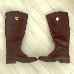 Tory Burch Riding Boots, Black leather